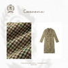 COCO ZONE 100绵羊毛秋冬复古格纹长款外套CC1C2150 商品缩略图3