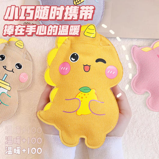 新品福利！15.9/1个！【萌趣恐龙！卡通注水热水袋】恐龙暖手宝，Q萌可爱。热水注入，舒适触感。持久保温，随身便携。少女心毛绒材质，让你暖心暖手，放飞自我！ 商品图2