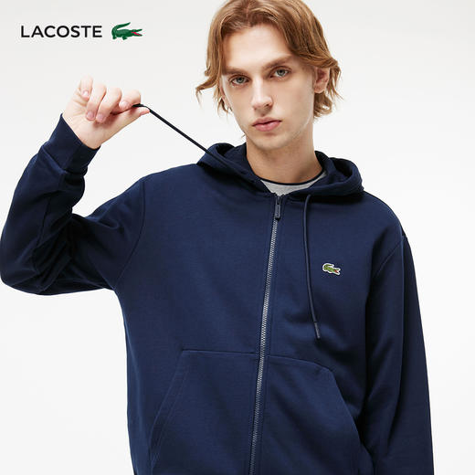 Lacoste法国鳄鱼男装新款纯色简约休闲开衫连帽卫衣外套SH1642-98 商品图0