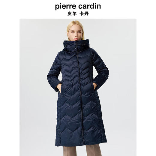 皮尔卡丹女装羽绒服白鸭绒羽绒衣加厚保暖通勤外套P3493Y3408N0
 商品图4