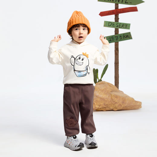 男童海岛绒萌趣连帽卫衣冬季新款安奈儿童装实体店同款XB441828 商品图3