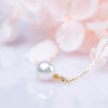 2021年akoya18k黄金镶钻高级线条感珍珠项链/雪白珠纯银贝母耳钉 商品缩略图2
