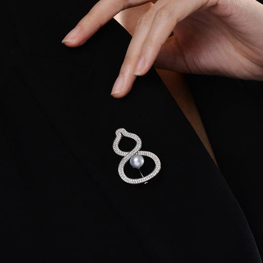 Manreya玛芮雅“享葫”法式海水真多麻珍珠胸针 商品图2