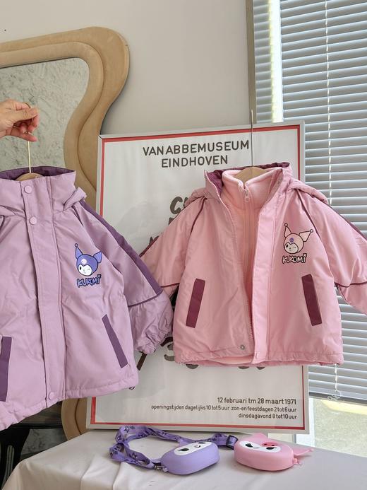 【冲锋衣外套套装，加绒加厚保暖】冲锋衣外套套装 冬季儿童加绒加厚 保暖女童 拼接休闲冲锋衣外套套装-QQ 商品图1