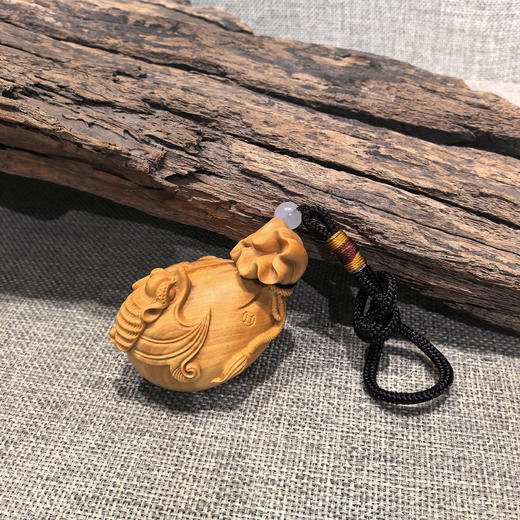 蝙蝠钱袋°黄杨木小挂件/把玩件 商品图1