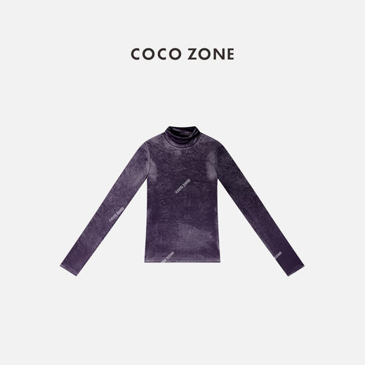 COCO ZONE " 千金风  "系列 丝绒立领长袖T恤ACC1D2691 商品图1
