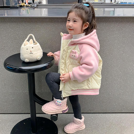 【冬季女宝宝夹棉上衣！时髦又保暖】女童外套秋冬新款 网红炸街儿童冬装 冬季女宝宝夹棉上衣外套-QQ 商品图5