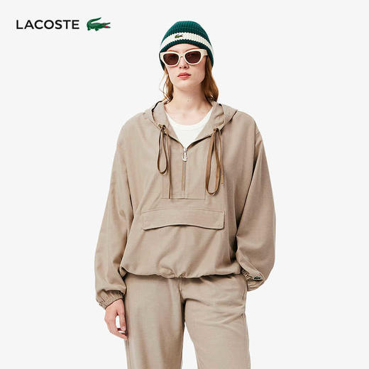 Lacoste法国鳄鱼女装新款时尚休闲半拉链连帽套头衫CF4188-10 商品图0