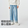 森马儿童牛仔裤2025新款做旧复古港风直筒裤春季女童长裤时尚百搭 商品缩略图3
