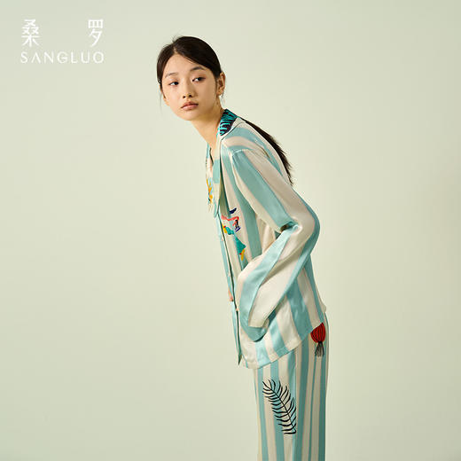 【云优选】七夕好物 |SANGLUO热带岛真丝睡衣套装100%桑蚕丝亲肤柔滑可外穿家居服春夏 商品图2