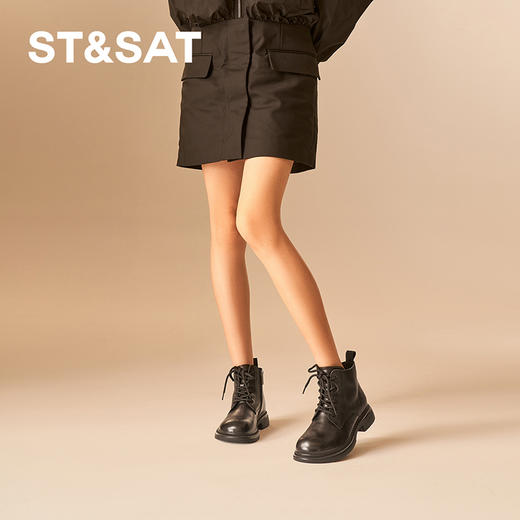 星期六时尚简约百搭柔软牛皮马丁靴SSC4116N01 商品图1