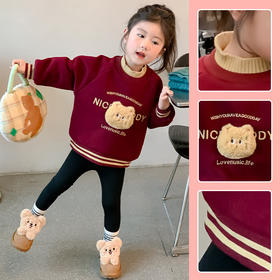 【新款女童卫衣，加绒加厚，保暖舒适】女童卫衣新款加绒 秋冬宝宝冬季上衣 洋气冬装 儿童衣服加厚保暖卫衣-QQ