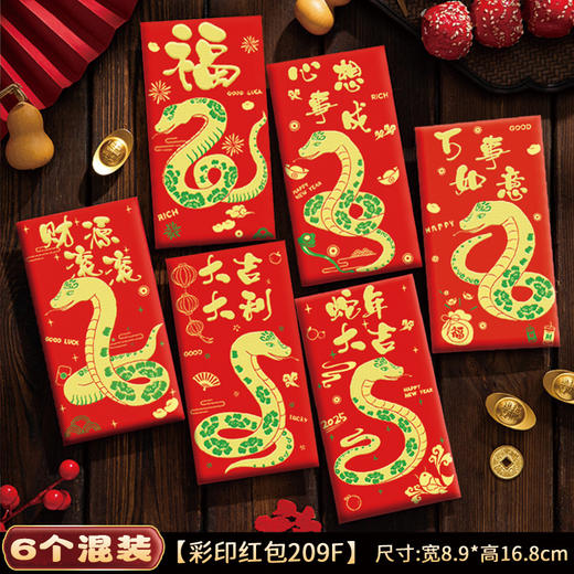 【红火热闹过新年】2025新款蛇年红年利是封创意卡通十二生肖新年红包袋，可插式封口，不易掉出。ry 商品图8