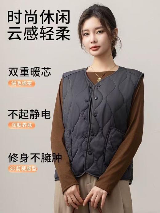 【99元/任选2件】慕莎雪棉羊毛马甲 女士秋冬保暖背心 加厚羊毛马甲上衣 商品图1