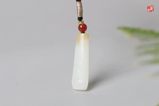 和田糖白玉竹节吊坠 配精美挂绳 商品图1