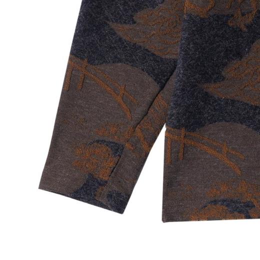 T1947秋冬季新款时尚个性日系撞色提花半高领卫衣复古百搭休闲上衣 商品图4