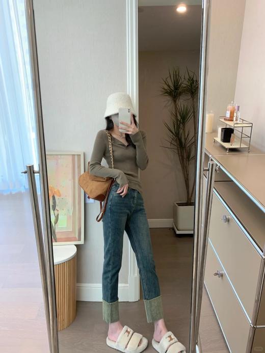 两件立减20元❗️🔥脱下大衣最美的打底衫❗️【抗起球！V领显瘦纸片人针织衫】不止显瘦还显白  打底届的精英❗自然翻叠领～舒适纯欲简约风~ 商品图11