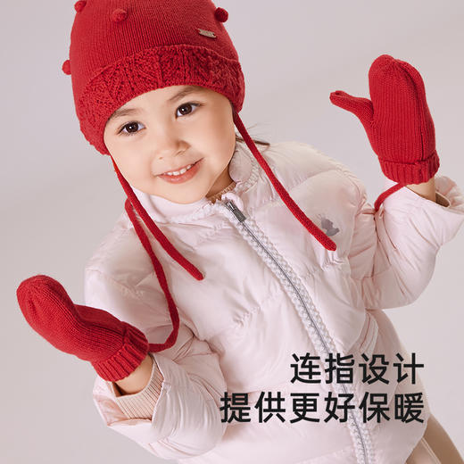 英氏儿童手套围巾组合冬季保暖外出宝宝手套新款喜庆拜年 商品图4