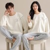 情侣磨毛暖暖睡衣 圆领套头保暖家居服套装（4-1117） 商品缩略图1