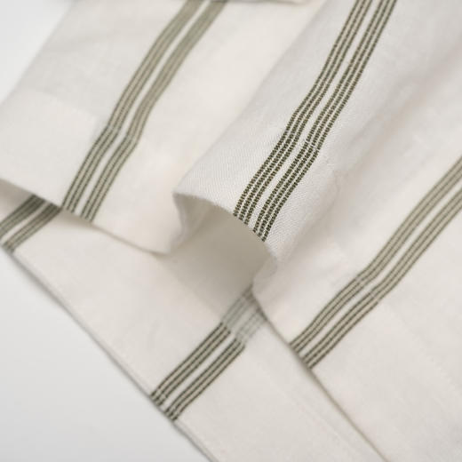 ROMI STUDIO“精致松弛感”亚麻设计感廓形圆领竖条纹衬衣 23AWT108 商品图3