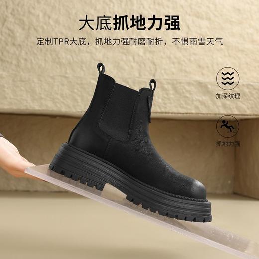 ZHR则则时尚气质厚底增高加绒短靴靴子2024冬季新款英伦百搭女鞋 商品图3