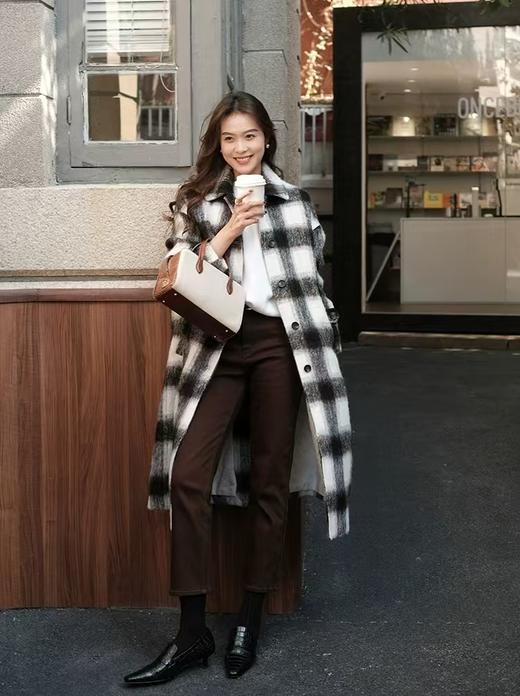 升级加绒土耳其四面弹烟管小直筒高腰牛仔裤 商品图5