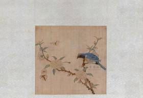 元 缂丝赵佶花鸟方轴