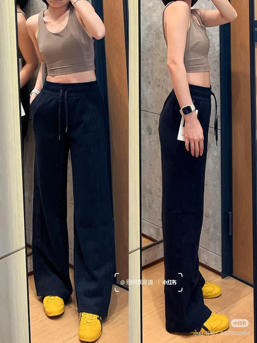 【捡漏 又要抢光了】可儿自留3色 特长款 Lulu Scuba 微绒阔腿裤 适合长腿MM 商品图4