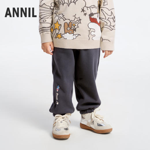 男童复合绒保暖夹裤冬季新款安奈儿童装实体店同款XB446842 商品图0