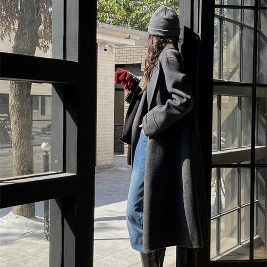 【顺丰包邮】14203 洛诗琳秋冬高级感毛呢西装领羊毛大衣851 商品图3