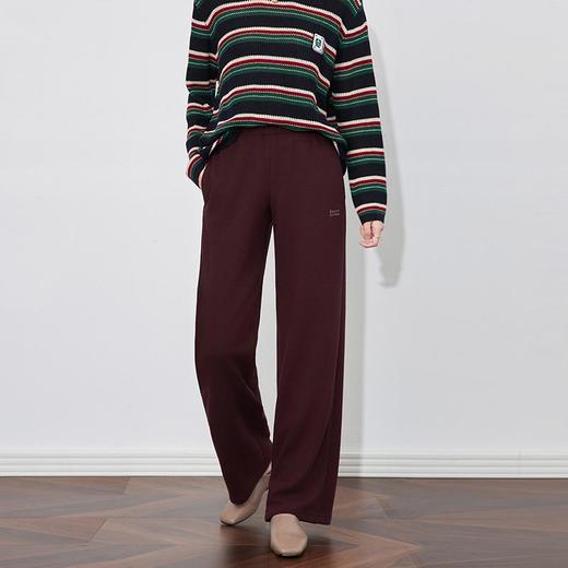 【高货wl】全新升级【铂金会员220/天猫289/差价69】(35717) 洛诗琳女冬新款宽松慵懒风垂感直筒羊毛混纺磨毛阔腿裤 商品图4