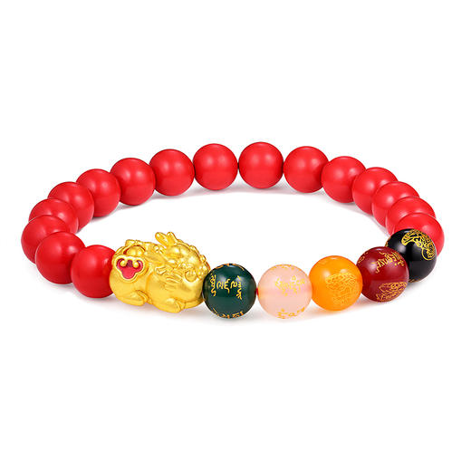 时来运转鸿运貔貅手串 足金0.03克+足银1克 商品图1