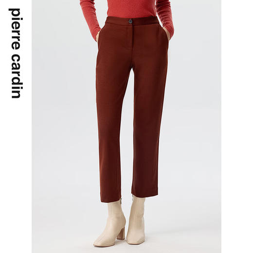 皮尔卡丹女装休闲裤高腰修身羊毛西裤显瘦休闲直筒裤P3356T3977C0
 商品图2