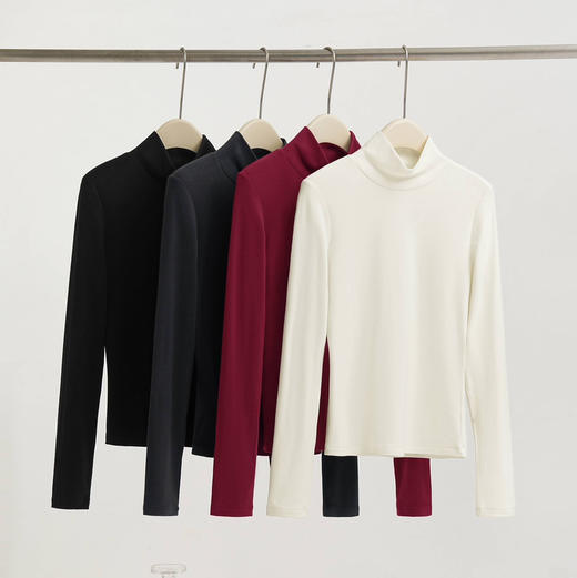 德绒女款6.0版软糯亲肤保暖高弹半高领长袖打底衫 商品图1