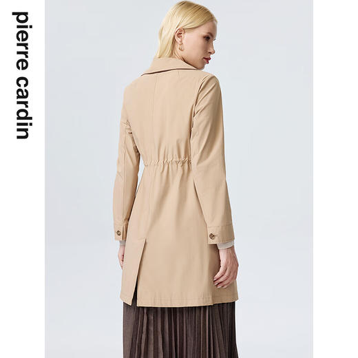 皮尔卡丹女装风衣春秋新款驼色通勤防风保暖外套上衣P3364G3980M0
 商品图3