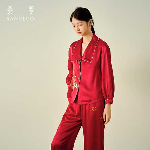 桑罗新年红睡衣套装新中式家居服好运送礼 商品图4