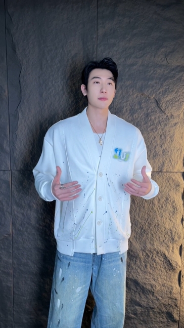 5C36078新款小众设计泼墨印花刺绣复古宽松百搭休闲男外套长袖白