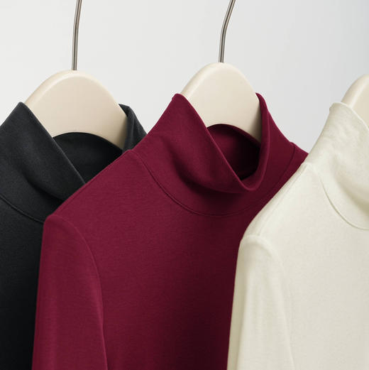 德绒女款6.0版软糯亲肤保暖高弹半高领长袖打底衫 商品图2