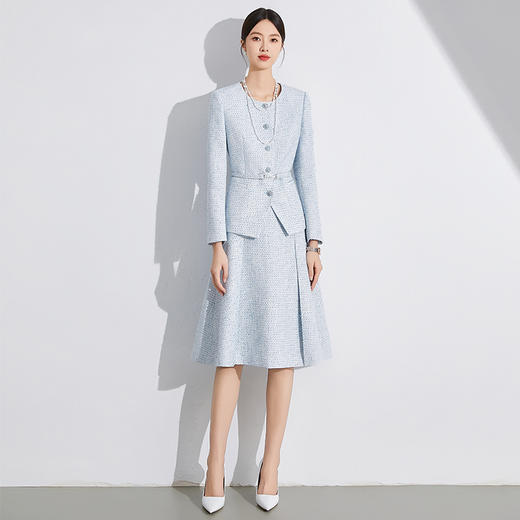 IWY/编织花呢收腰小香风套装微胖高级感短外套上衣半身裙两件套通勤风24CS612 商品图1