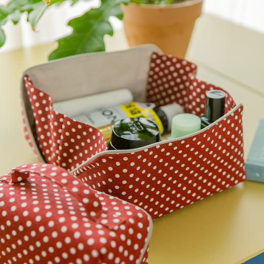 波点化妆包女便携式大容量手提包小拎包收纳包轻奢高级感新款 商品图1