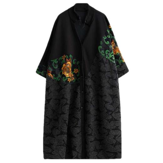 雀说 秋冬时尚潮流拼接宽松大码风衣外套女4ZF-8050 商品图4