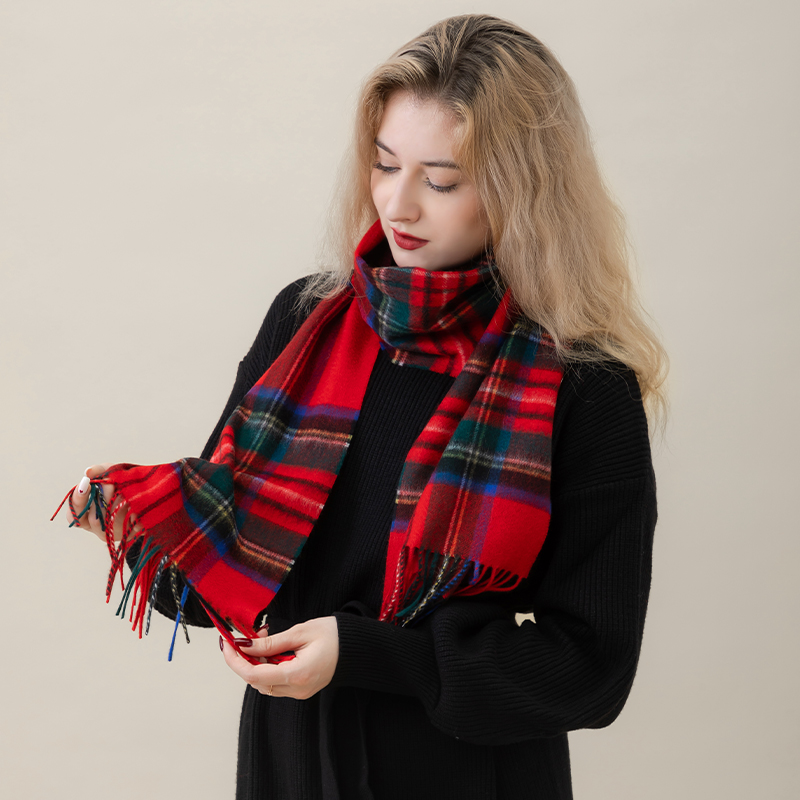 英国CORGI柯基羊绒格子围巾