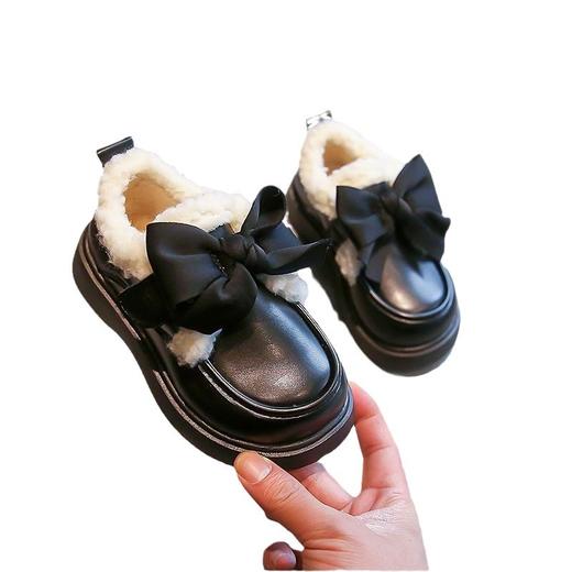 女童加棉保暖小皮鞋棉鞋2024新款魔术贴大棉防滑休闲百搭软底童鞋 商品图4