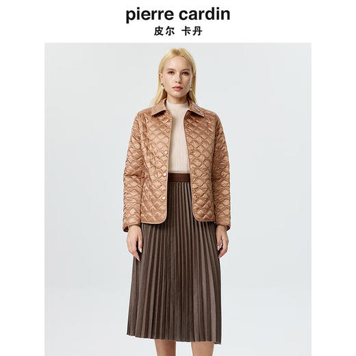 皮尔卡丹女装棉服驼色轻薄款保暖上衣通勤百搭防寒服P3400M3992M0
 商品图0