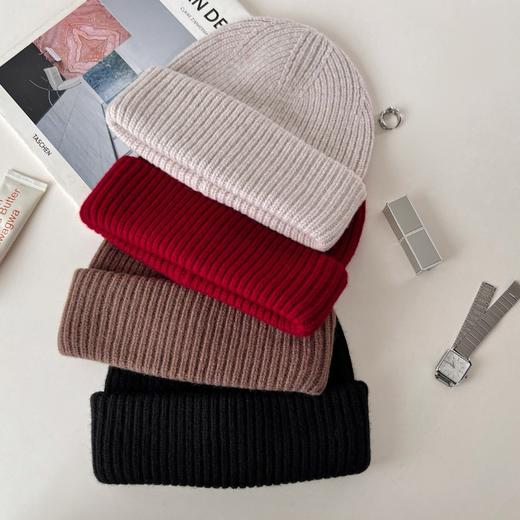 老米优品🎈3-5天。羊毛帽！好温暖《100%澳洲进口绵羊毛帽子》冬日不可或缺美好小物，gao品质系列！韩系针织羊毛帽子 MZ241126A 商品图7