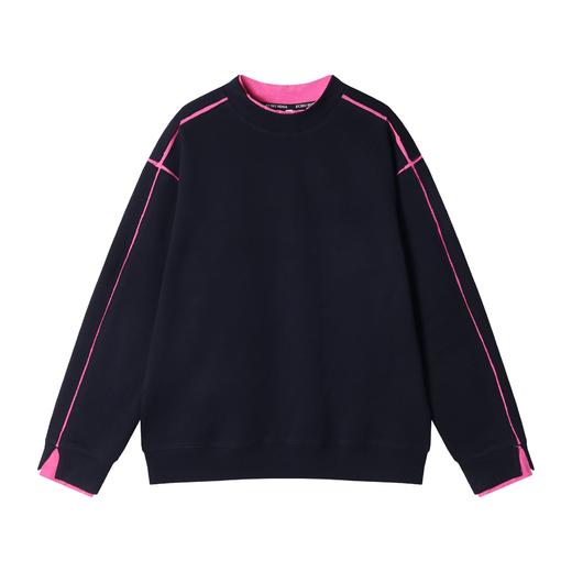 WY760季新款时尚个性美式撞色圆领长袖卫衣时尚宽松百搭上衣潮 商品图1