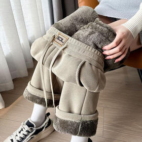 【复合绒阔腿裤】秋冬季 雪尼尔女裤 加绒加厚保暖棉裤 灯芯绒直筒裤子 