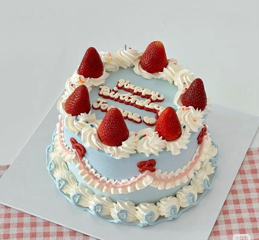 【优品系列】---【复古花边小草莓】（蓝色款） 商品图0