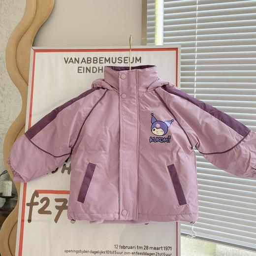 【冲锋衣外套套装，加绒加厚保暖】冲锋衣外套套装 冬季儿童加绒加厚 保暖女童 拼接休闲冲锋衣外套套装-QQ 商品图5