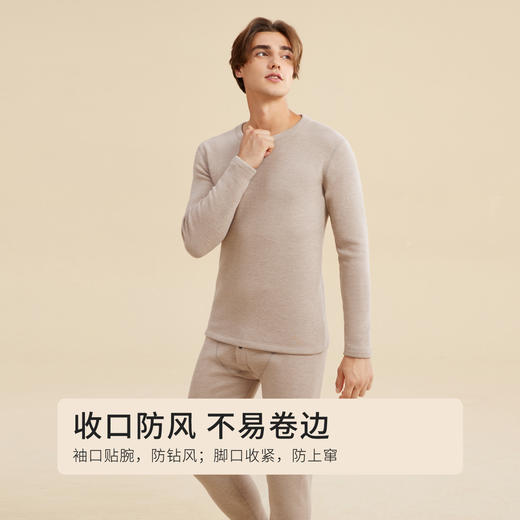 都市锋尚男士正价加厚套装圆领羊羔绒保暖衣4W32A2 商品图5